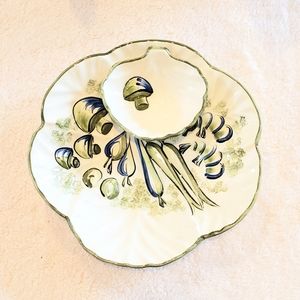 Vintage mushroom chip and dip bowl.